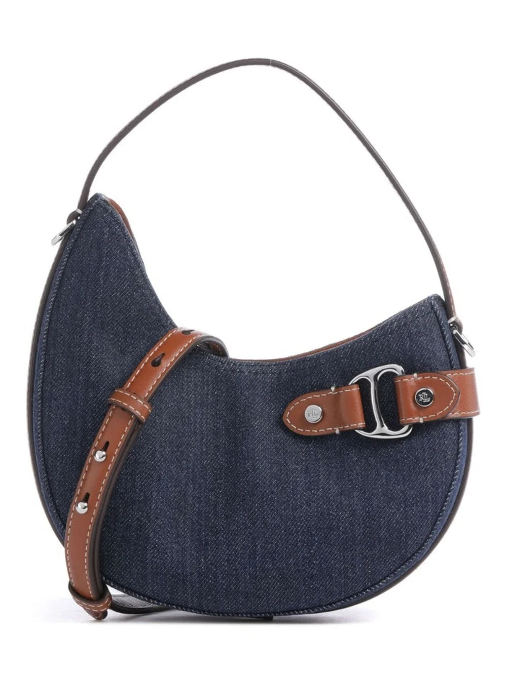 Lauren Ralph Lauren Tasha Small Shoulder Bag Canvas rinse wash denim/auren tan - Picture 1 of 10